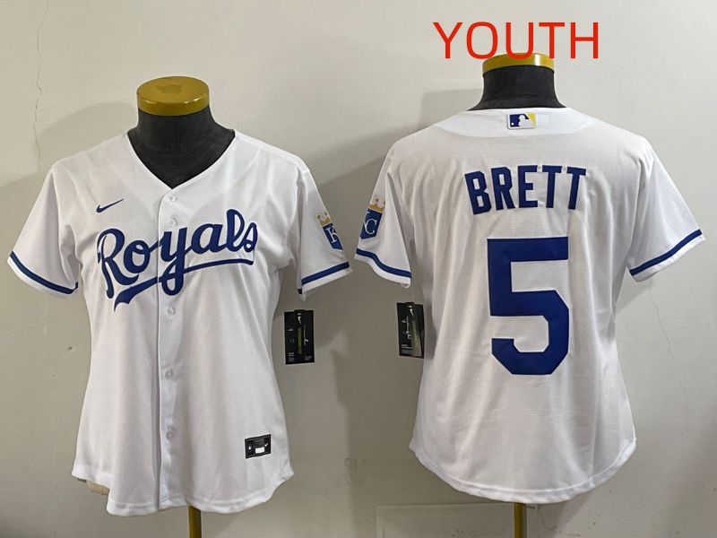 Youth Kansas City Royals #5 Brett White Game Nike MLB Jersey style 001->youth mlb jersey->Youth Jersey